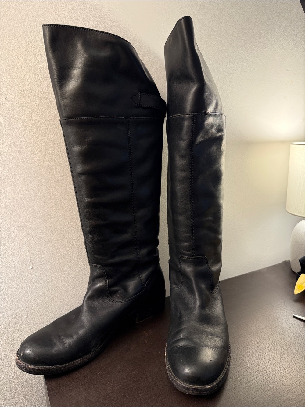 Coach Black Leather Over-the-Knee Boots